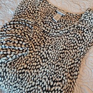 Catherines Size 3X Hombre Pleated Print Tunic Top Embellished Special Occasion‎